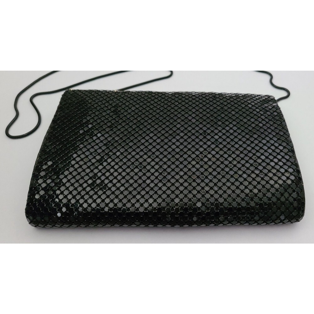 Rebecca Lynn Womens Evening Purse Black Gold Sequin Shoulder Strap 9"x6" - Picture 5 of 8